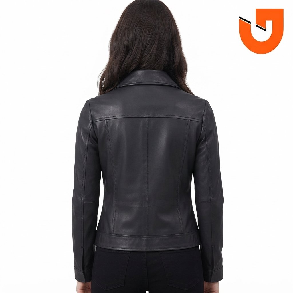 Black Lambskin Leather Harrington Jacket Black Lambskin Leather Harrington Jacket