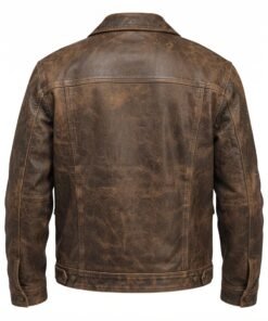 Men's Brown Distressed Jacket Leather