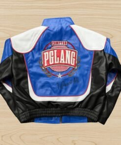 Gloria Blue Leather Rap Jacket