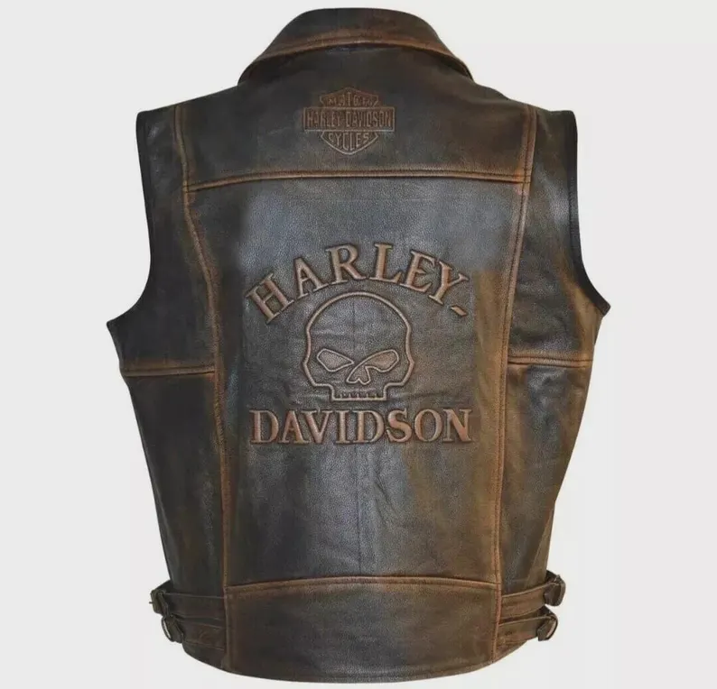Men’s Distressed Genuine Leather Biker Vests Men’s Distressed Genuine Leather Biker Vest