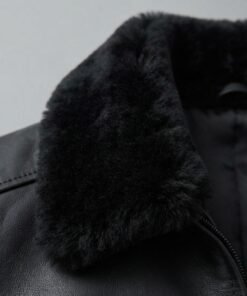 Mens Leather Jacket with Real Fur