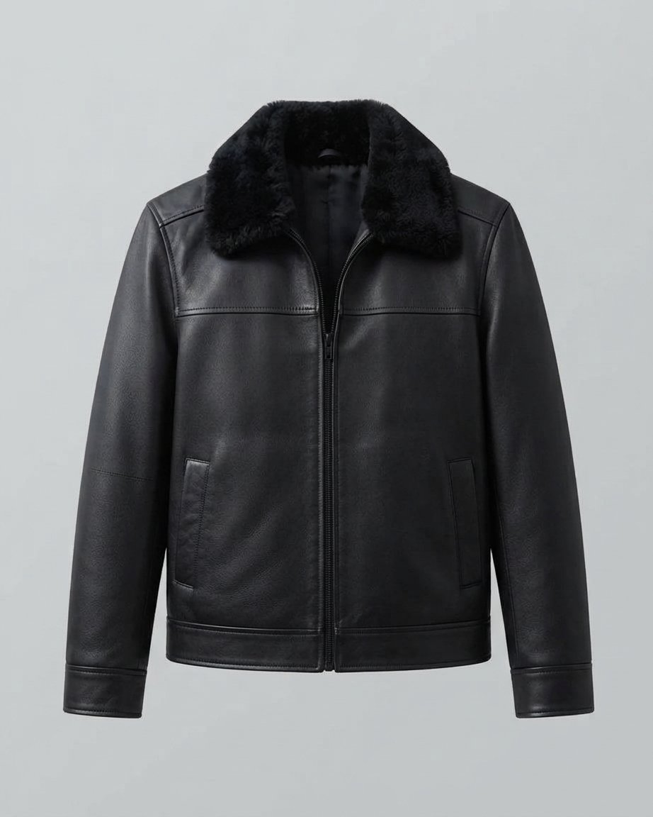 Mens Leather Jacket with Real Mens Leather Jacket with Real Fur
