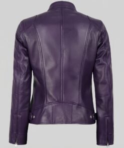 Purple Leather Moto Jackets