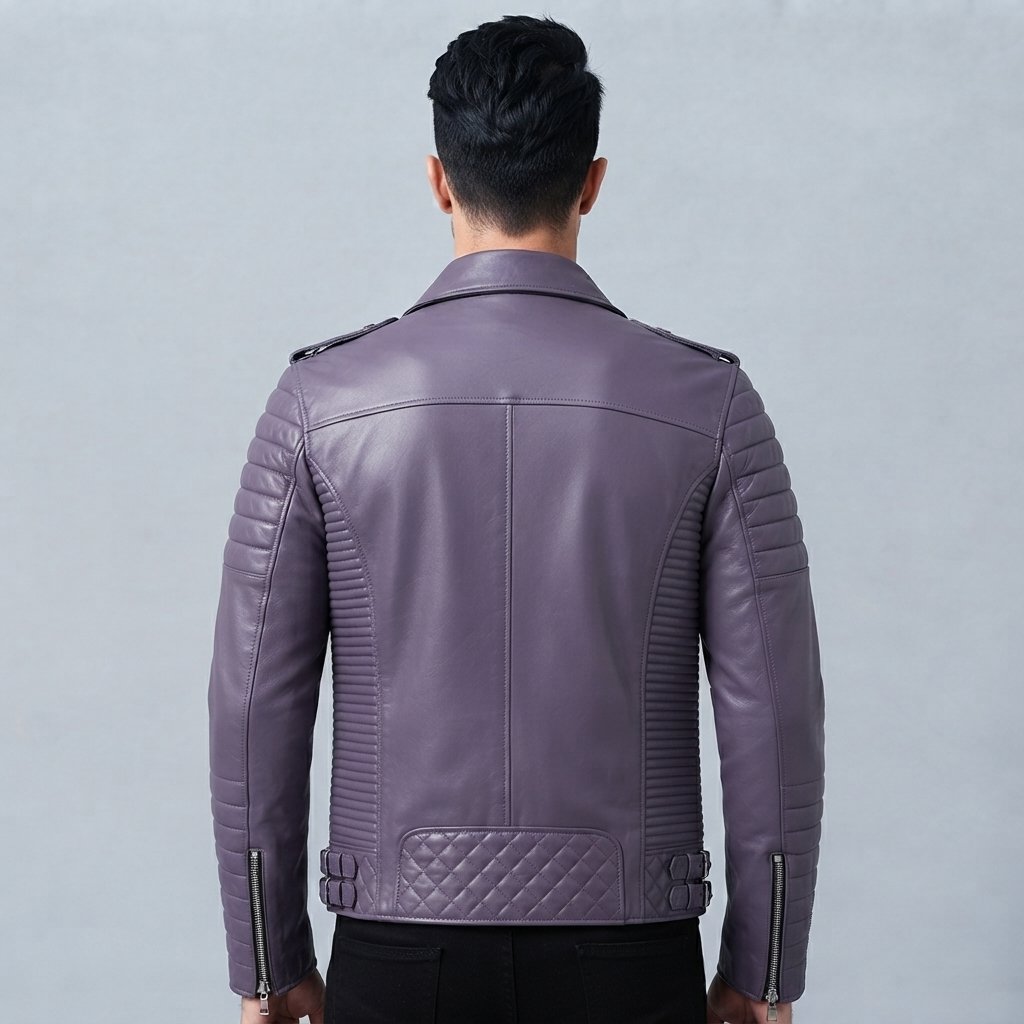Purple Leather Moto Jacket for Men & Womens Purple Leather Moto Jacket for Men & Women