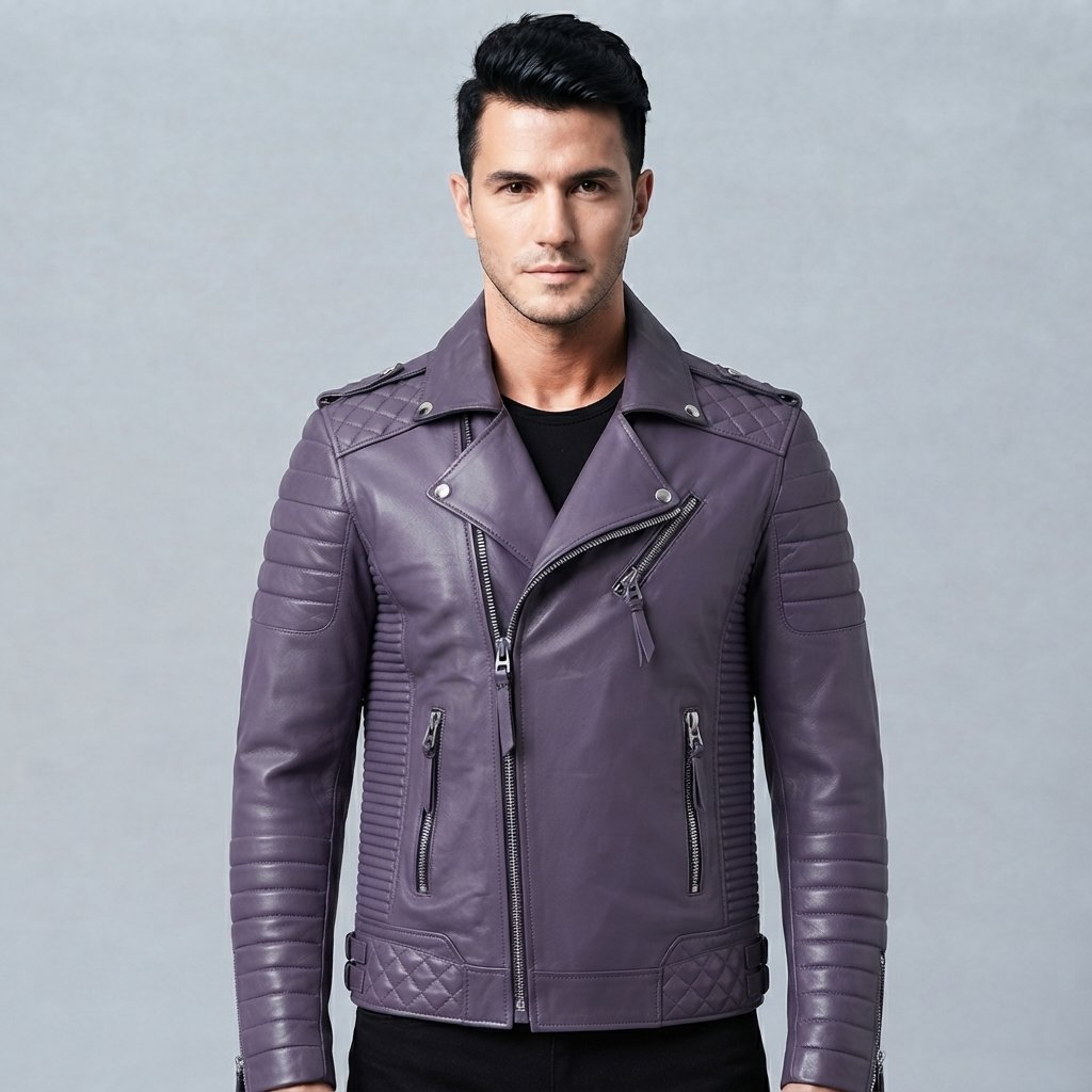 Purple Leather Moto Jacket for Mens & Women Purple Leather Moto Jacket for Men & Women