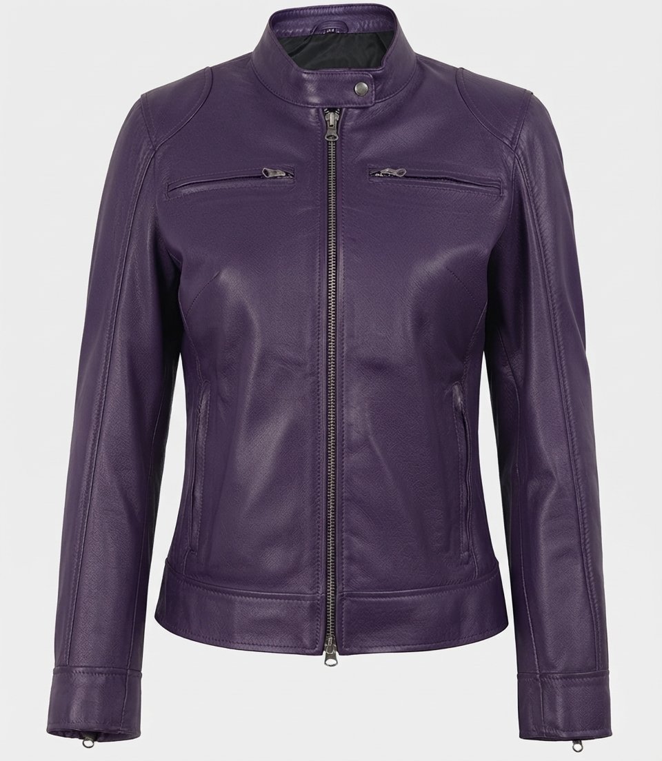 Purple Leather Moto Jackets Purple Leather Moto Jacket