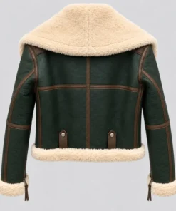 Women’s Green Shearling Aviator Jacket