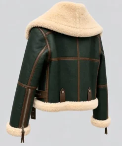 Women’s Green Shearling Aviator Jacket